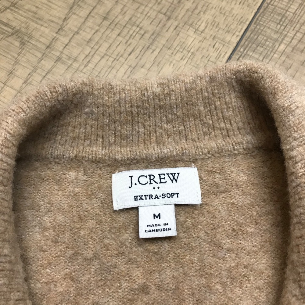 J.CREW Sweater Womens‎ Size M Brown Polo Collar V-Neck Knit Extra Soft Preppy - Picture 3 of 10